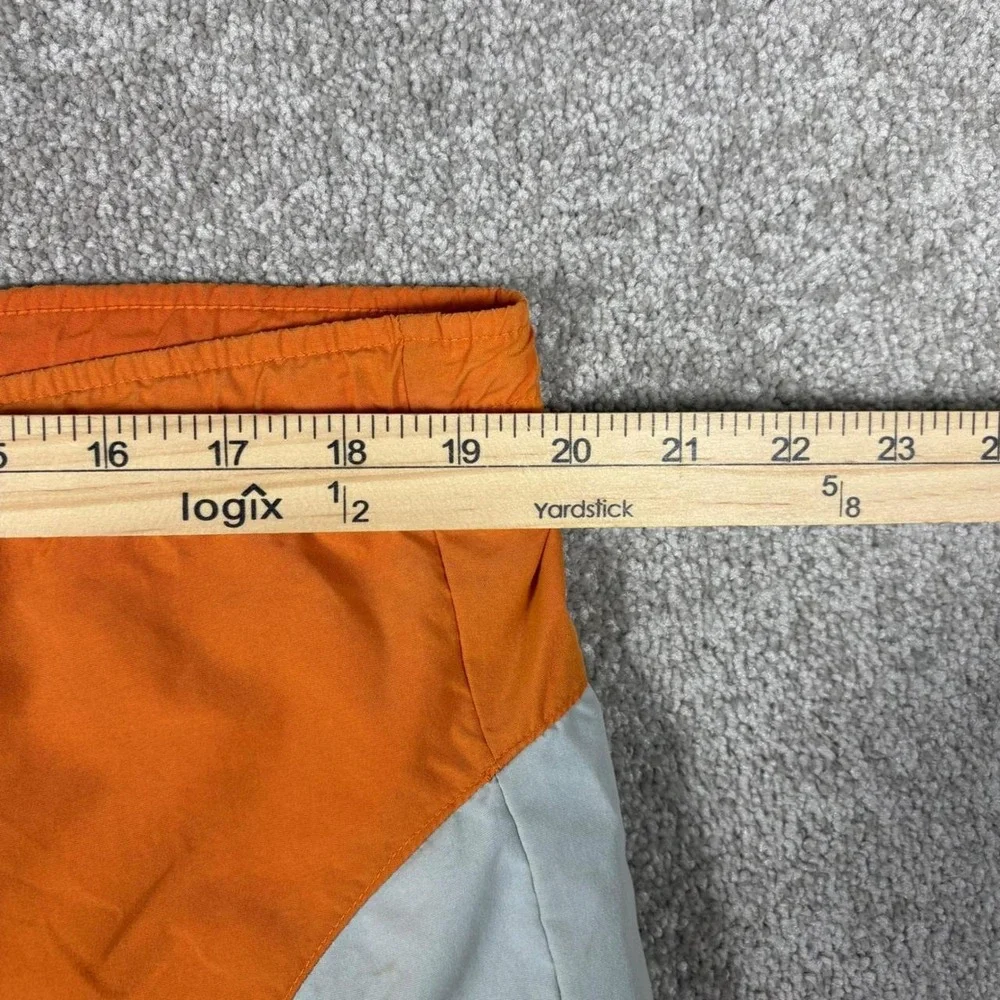 Nike Swim Trunks Mens Large Orange Grey Colorblock Mesh Lined 9 Inseam Shorts